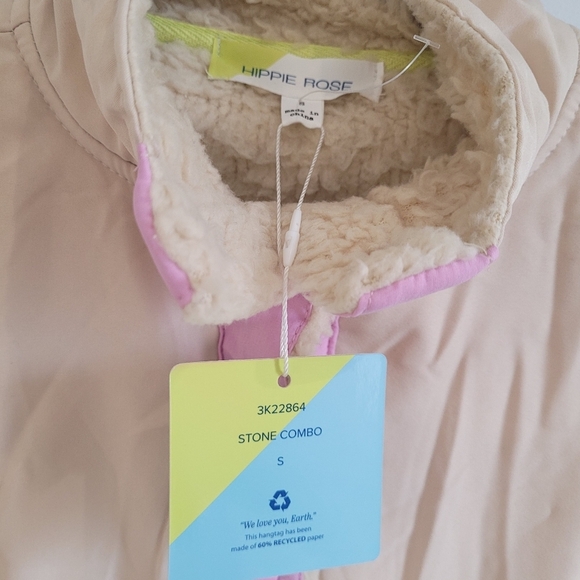 Women's cream Sherpa with pockets- S - Picture 3 of 4
